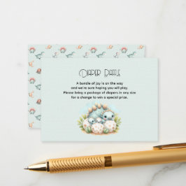 Baby Shower Diaper Raffle Card Dinosaur Dino Mite Begleitkarte