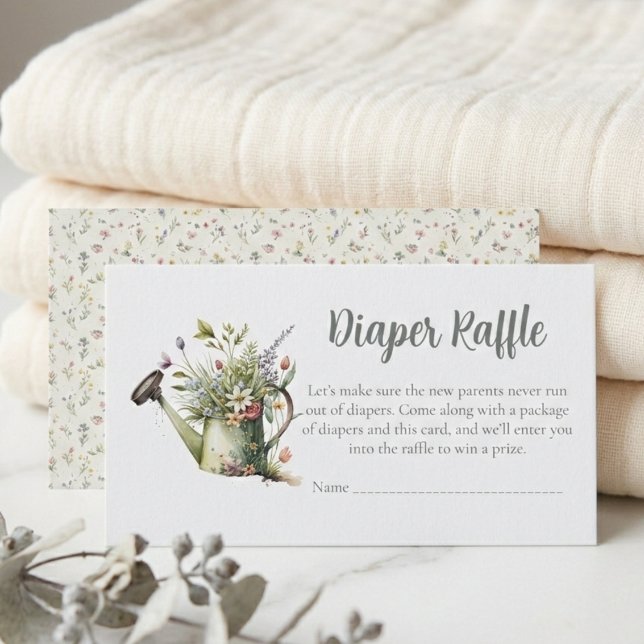 Baby Shower Diaper Raffle Card - Rustic Floral Begleitkarte (Rustic floral baby shower diaper raffle card)