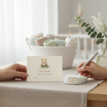 Baby Shower Diaper Raffle Card with Teddy Bear