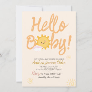 Baby Shower Drehbuch Sunshine Simple Moderne Einladung
