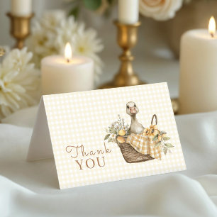 Baby Shower Dummer Gans-Limonen Dankeskarte