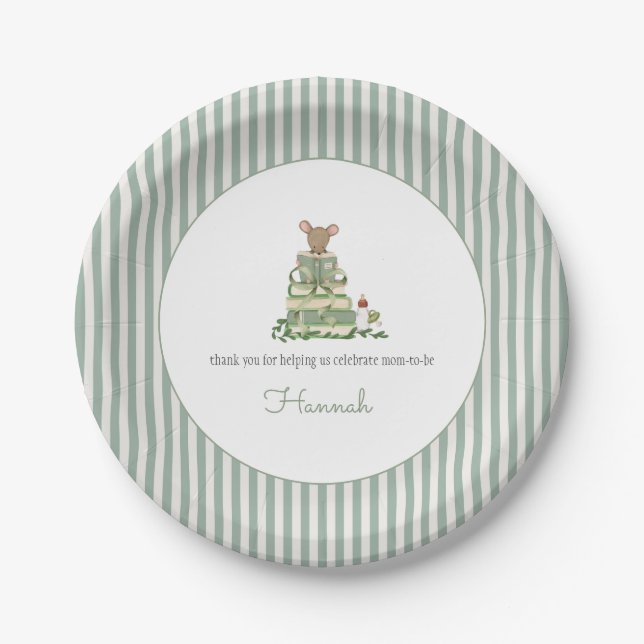 Baby Shower: Ein Neues Kapitel Pappteller (Vorderseite)