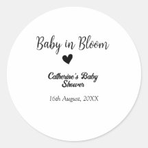Baby Shower einfach schwarzes Herz Datum