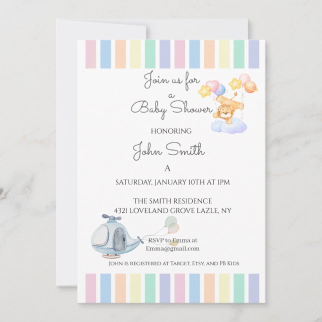 BABY SHOWER EINLADUNG (Vorderseite)