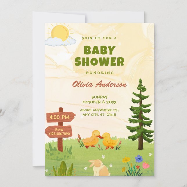 Baby Shower  Einladung (Vorderseite)