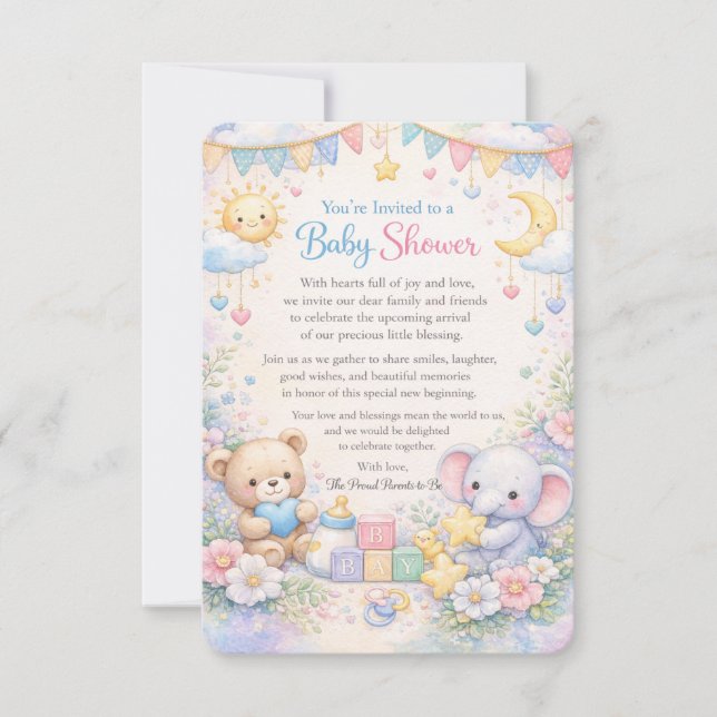Baby Shower Einladung  (Vorderseite)