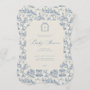Baby-Shower-Einladung Antike Florale Toile Einladung