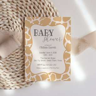 Baby Shower Einladung Baby Giraffe Beige