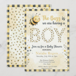 Baby Shower Einladung Bee Buzz Boy