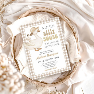 Baby Shower Einladung: Beige Alberne Gans Auf Frei Einladung