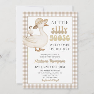 Baby Shower Einladung: Beige Alberne Gans Auf Frei Einladung