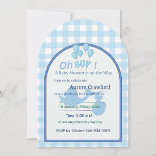 Baby Shower Einladung Blau Storch Anpassbar B