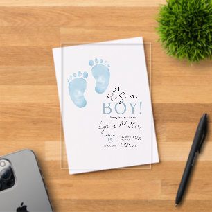 Baby Shower Einladung Blaue Babyfüße, Jungen Showe