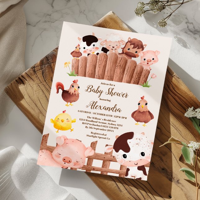 Baby Shower Einladung für junge Landtiere (Von Creator hochgeladen)