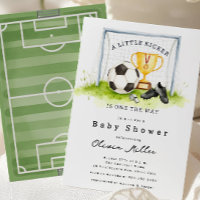 Baby-Shower-Einladung für kleinen Fußball-Kicker