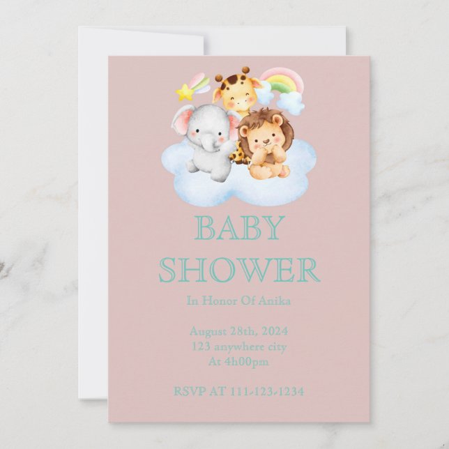 BABY SHOWER EINLADUNG FÜR MÄDCHEN (Vorderseite)