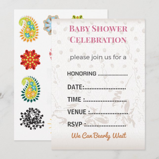 Baby-Shower-Einladung Geschlechterenthüllung | Mod Einladung (Vorne/Hinten)