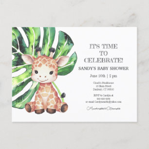 Baby-Shower-Einladung Giraffe Safari Postkarte