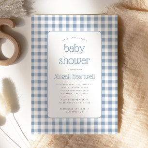 Baby Shower Einladung im rustikalen Dusty Blue Gin