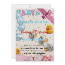 Baby-Shower-Einladung in hellen Farben