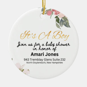 Baby Shower Einladung Keramik Ornament