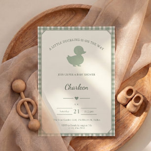 Baby Shower Einladung Kleines Entlein auf dem Weg