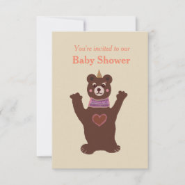 Baby-Shower-Einladung mit einem Bären Einladung