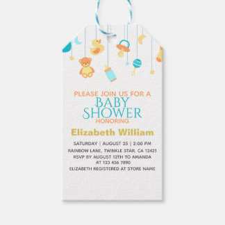 Baby Shower Einladung mit eleganten Dekorationen � Geschenkanhänger