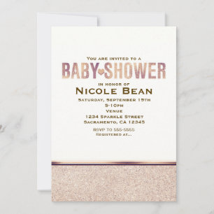 Baby-Shower-Einladung mit falschem Roségold-Champa Einladung