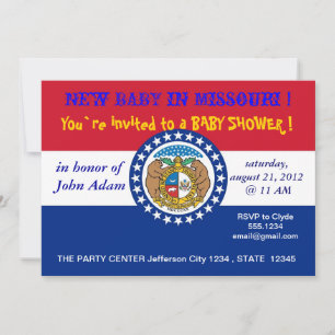 Baby-Shower-Einladung mit Flagge von Missouri Einladung