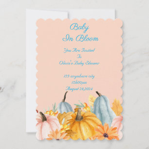 Baby-Shower-Einladung mit rosa Kürbissen Einladung