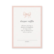 Baby-Shower-Einladung mit rosa Schleife und Diaper