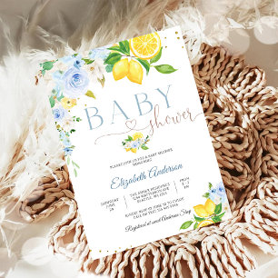 Baby Shower Einladung mit Zitronenblütenmotiv