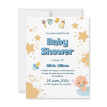 Baby Shower Einladung Neutral Beige Moderner Stil