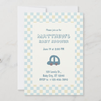 Baby Shower Einladung | Spielzeugauto für Baby Jun