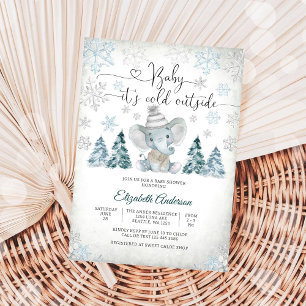 Baby Shower Einladung Winter Elefant Einladung