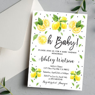 Baby Shower Einladung Zitrone Oh Baby Zitrus Thema