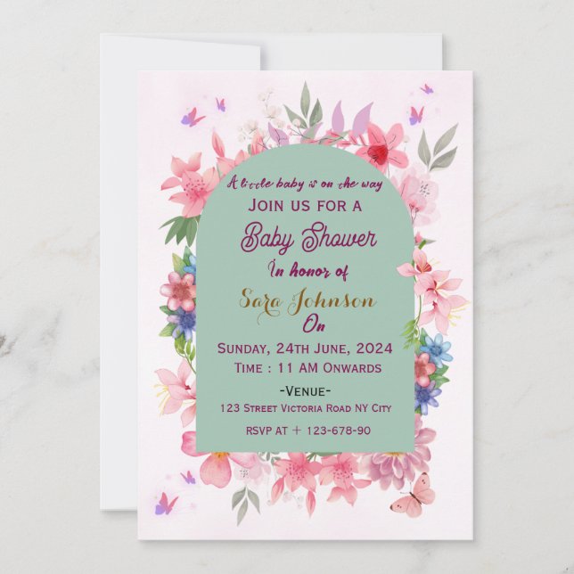 Baby Shower Einladungen  (Vorderseite)