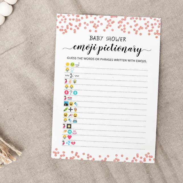 Baby Shower Emoji Pictionary game Card Einladung (Von Creator hochgeladen)