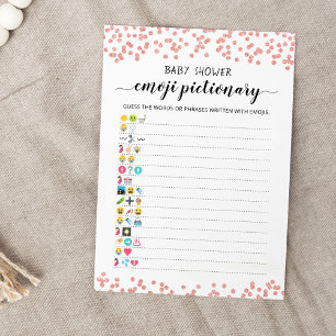 Baby Shower Emoji Pictionary game Card Einladung