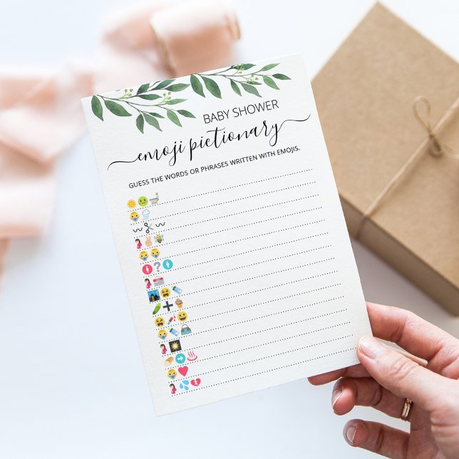Baby Shower Emoji Pictionary game Card Einladung (Von Creator hochgeladen)