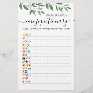 Baby Shower Emoji Pictionary with Answers Spiel