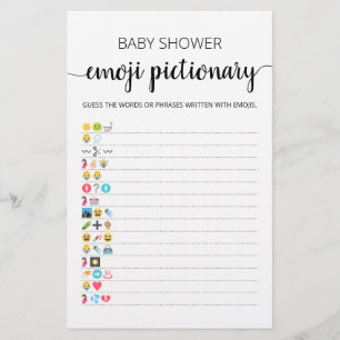 Baby Shower Emoji Pictionary with Answers Spiel