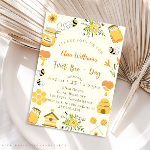 Baby Shower Erster Tag Biene Einladung