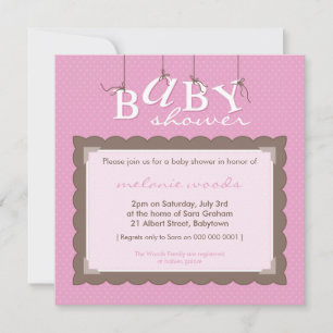 BABY SHOWER ERSUCHT :: Baby letters 4SQ Einladung