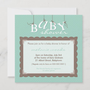 BABY SHOWER ERSUCHT :: Baby letters 6SQ Einladung