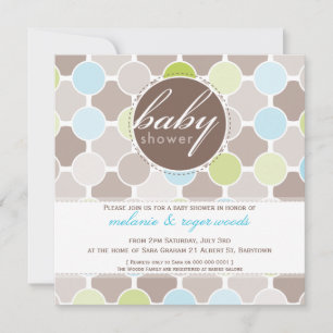 BABY SHOWER ERSUCHT :: fizzy spots 5SQ Einladung