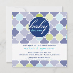 BABY SHOWER ERSUCHT :: Flitze Punkte 6SQ Einladung
