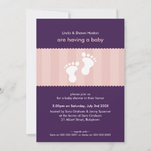 BABY SHOWER ERSUCHT :: glückliche Füße 16P Einladung