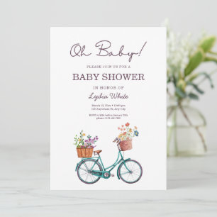 Baby Shower Fahrrad Baby Shower floraler Baby Show Einladung